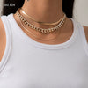SHIXIN Muti Layer Thick Link Chian Necklace for Women Hiphop Chunky Chain Choker Necklace Set 2021 Chian on Neck Jewelry