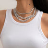 SHIXIN Muti Layer Thick Link Chian Necklace for Women Hiphop Chunky Chain Choker Necklace Set 2021 Chian on Neck Jewelry