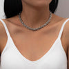 SHIXIN Punk Chunky Choker Colar Twisted Thick Chain Necklace for Women Hip Hop Short Choker Necklace on the Neck Jewelry Fashion