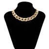 SHIXIN Punk Exaggerated Big Thick Chain Choker Necklace for Women Goth Night Club Gold and silver Color Necklace Jewelry