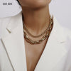 SHIXIN Punk Exaggerated Thick Chain Choker Necklace for Women Statement Layered Necklace Collar on the Neck Checker 2021 Jewelry