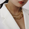SHIXIN Punk Exaggerated Thick Chain Choker Necklace for Women Statement Layered Necklace Collar on the Neck Checker 2021 Jewelry