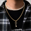 SHIXIN Punk Layered Chain With Key Pendant Necklace Men Short Pearl Choker Necklace for Women Jewelry for Neck 2022 Gift