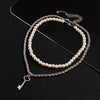 SHIXIN Punk Layered Chain With Key Pendant Necklace Men Short Pearl Choker Necklace for Women Jewelry for Neck 2022 Gift