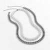 SHIXIN Punk Stainless Steel Layered Pearl Necklaces for Women Men Thick Necklaces Chains on the Neck Jewelry Collar 2021