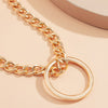 SHIXIN Punk Thick Link Chain With Big Circle Pendant Necklace Women Hip Hop Chunky Short ChokerNecklace Collar 2021 Jewelry Gift