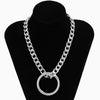 SHIXIN Punk Thick Link Chain With Big Circle Pendant Necklace Women Hip Hop Chunky Short ChokerNecklace Collar 2021 Jewelry Gift