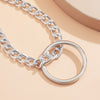SHIXIN Punk Thick Link Chain With Big Circle Pendant Necklace Women Hip Hop Chunky Short ChokerNecklace Collar 2021 Jewelry Gift