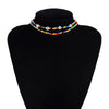 SHIXIN Separable 2 Layered White/Black Beads Necklaces Korean Small Beaded Conch Shell Choker Necklace for Women  Collar