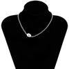 SHIXIN Separable 2 Layered White/Black Beads Necklaces Korean Small Beaded Conch Shell Choker Necklace for Women  Collar
