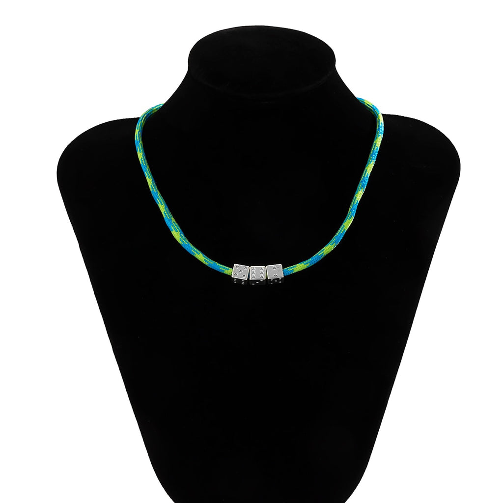 SHIXIN Vintage Rope Chains Dice Pendant Necklaces for Men/Women  Simple Trendy Couple Necklaces Jewelry 2021 Accessories