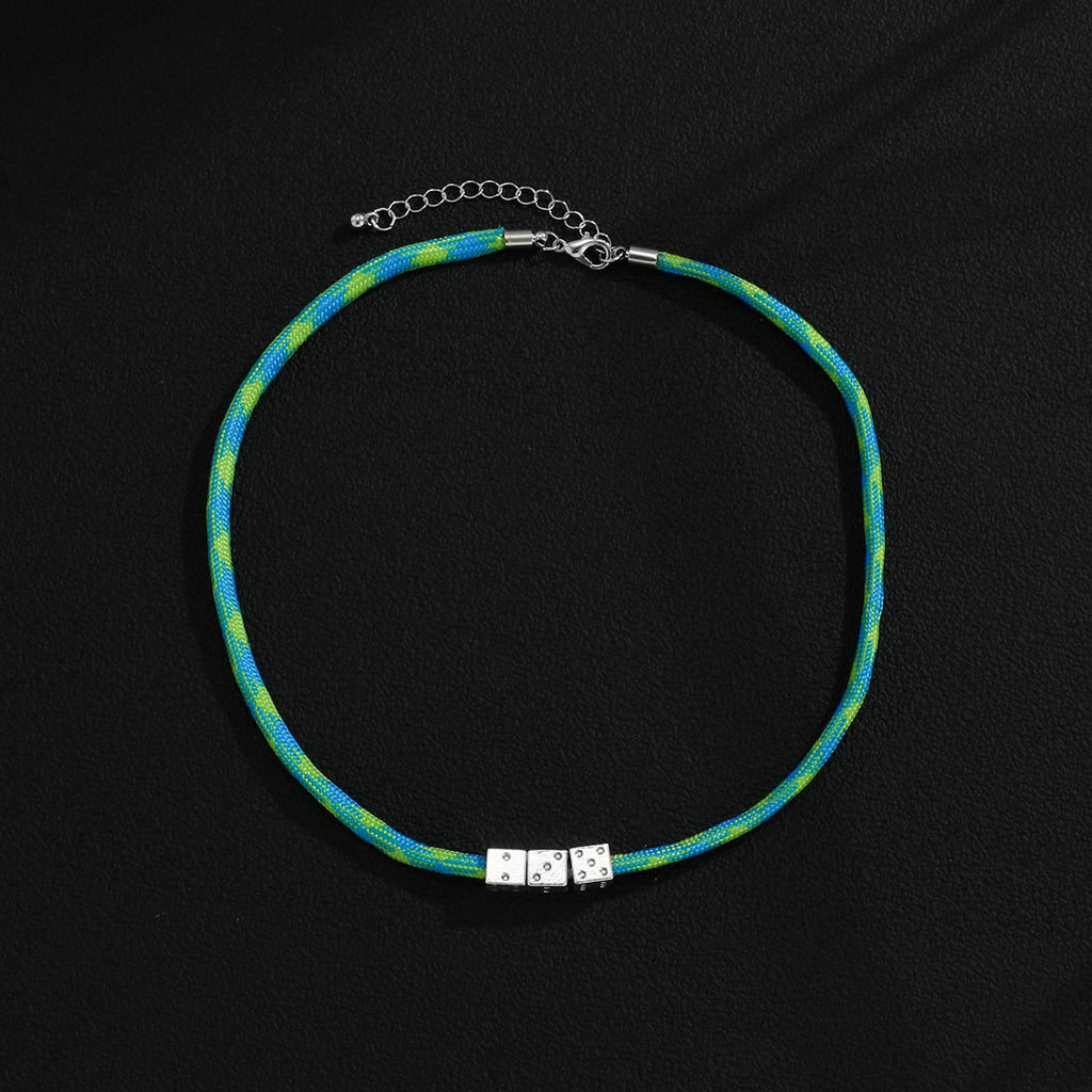 SHIXIN Vintage Rope Chains Dice Pendant Necklaces for Men/Women  Simple Trendy Couple Necklaces Jewelry 2021 Accessories