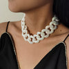 SHIXIN White Acrylic Large Thick Chain Choker Necklace for Women Hip Hop Chunky Choker Collar Big  Necklace 2021 Jewelry