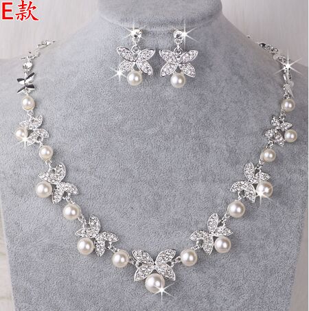 Luxurious Crystal Bridal Jewelry Sets Silver Color Necklace Earrings Sets Wedding Jewelry African Jewelry Sets