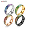 SHOUMAN  Temperature Warm Changing Color Mood Smart Stainless Steel Rings Never Fade for Men Women Couple Gift Jewelry