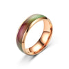 SHOUMAN  Temperature Warm Changing Color Mood Smart Stainless Steel Rings Never Fade for Men Women Couple Gift Jewelry