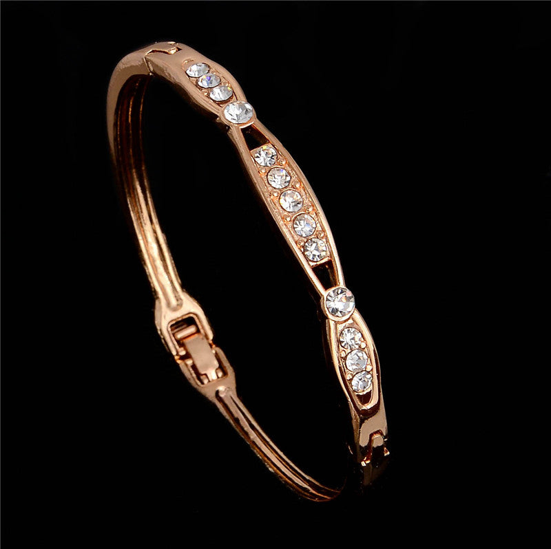 2015 Fashion Austrian Crystal Round Gold Color Bangles Bracelets For Women Fine Jewelry Gift femme