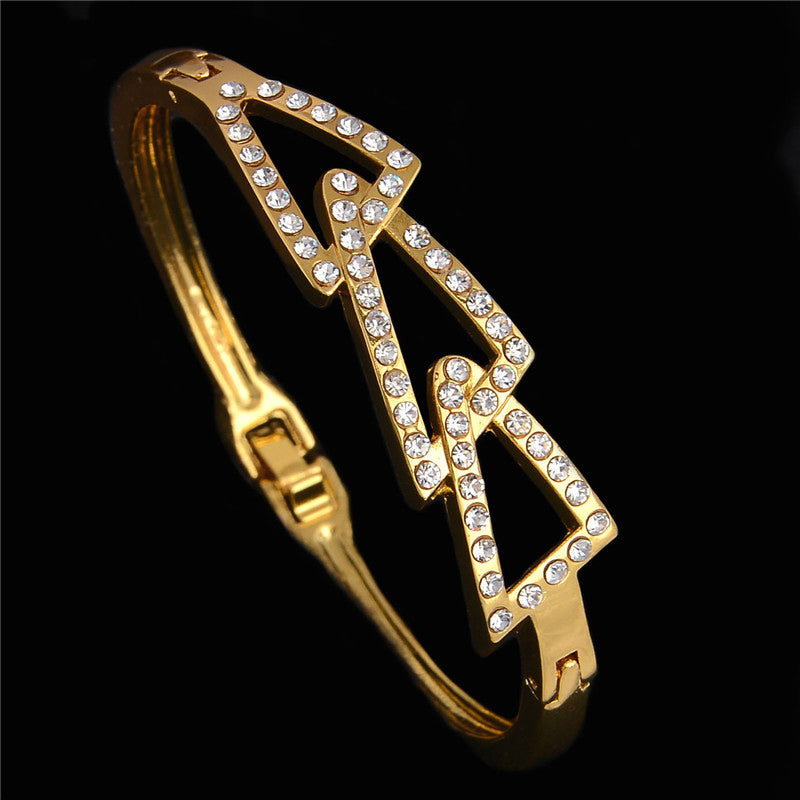 2015 Fashion Austrian Crystal Round Gold Color Bangles Bracelets For Women Fine Jewelry Gift femme