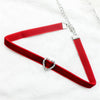 Fashion Gothic Red Velvet Choker with Heart Shape Rhinestone Buckles Charms Collar Bib Necklaces For Women Gift 2020