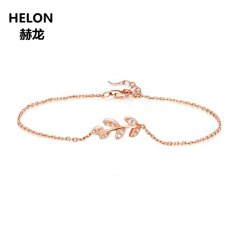 SI/H Natural Diamonds Women Bracelet Chain Solid 18k Rose Gold Engagement Wedding Bracelet Fine Jewelry