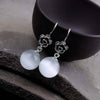 925 Sterling Silver Red Garnet Drop Earrings Woman Agate/Opal/Chalcedony/Strawberry Quartz Silver Long Earrings
