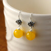 925 Sterling Silver Red Garnet Drop Earrings Woman Agate/Opal/Chalcedony/Strawberry Quartz Silver Long Earrings