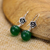 925 Sterling Silver Red Garnet Drop Earrings Woman Agate/Opal/Chalcedony/Strawberry Quartz Silver Long Earrings