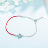 925 Sterling Silver Red Rope Charm Bracelets With Zircon Triangle/Round Chain & Link Bracelet For Women