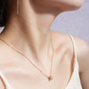 9K Gold Round Pendant Necklace Gemstone Choker Necklaces Real Gold Pendant With Silver Chain