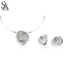 SILVERAGE 2020 New Arrival 925 Sterling Silver Jewelry Sets for Women Rose Choker Pendant Necklaces Stud Earrings Fine Jewelry
