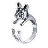 Cute Pet Dog Open Finger Ring For Women Fine Jewelry 925 Sterling Silver 3D Labrador Animal Rings SCR6096G