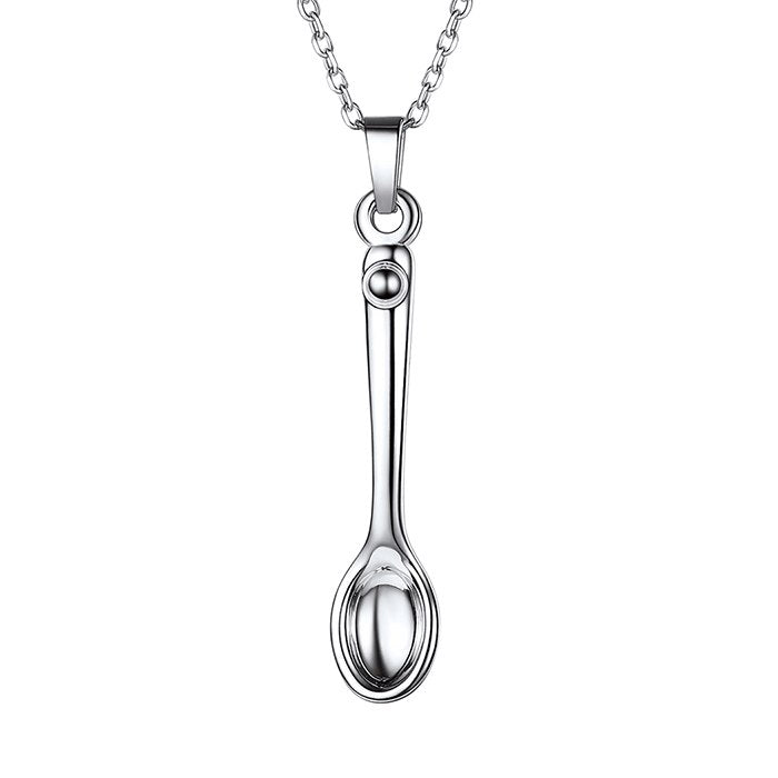 Funny Tableware Spoon Fork Pan Omelet Pendant Necklace For Women 100% Real 925 Sterling Silver Fine Jewelry SCP6304B