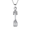 Funny Tableware Spoon Fork Pan Omelet Pendant Necklace For Women 100% Real 925 Sterling Silver Fine Jewelry SCP6304B