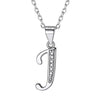 Initial Necklace For Women Girls 925 Sterling Silver Alfabet Letter Pendant Name Fine Jewelry Birthd Gift SCP6396B