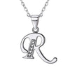 Initial Necklace For Women Girls 925 Sterling Silver Alfabet Letter Pendant Name Fine Jewelry Birthd Gift SCP6396B
