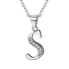 Initial Necklace For Women Girls 925 Sterling Silver Alfabet Letter Pendant Name Fine Jewelry Birthd Gift SCP6396B