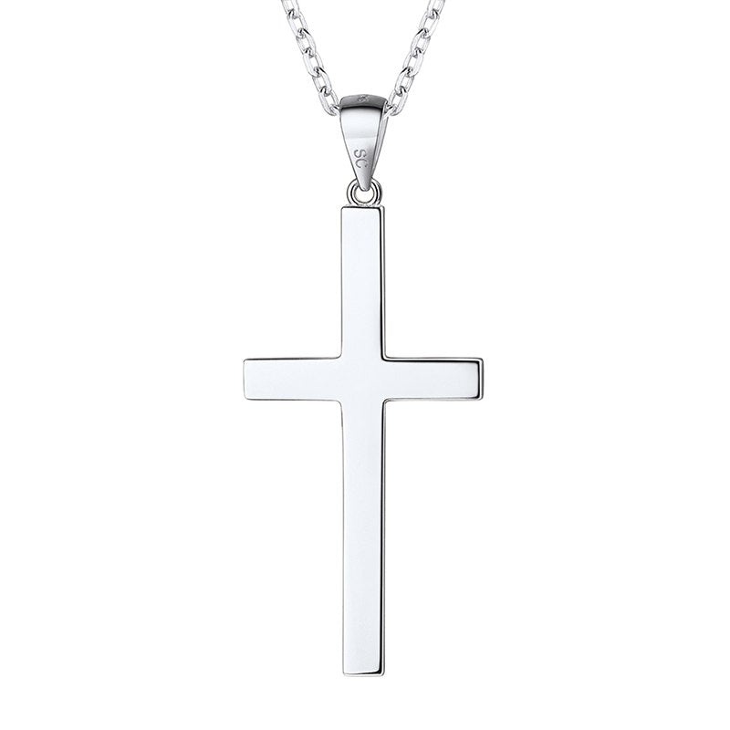 Minimalist Cross Necklace For Women Authentic 925 Sterling Silver Gold Color Christian Orthodox Fine Jewelry SCP6450B