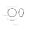 Silver Hoop Earrings For Women Girls Fine Minimalist Jewelry 925 Sterling Silver Earring Circle 5 Size SCE6115B