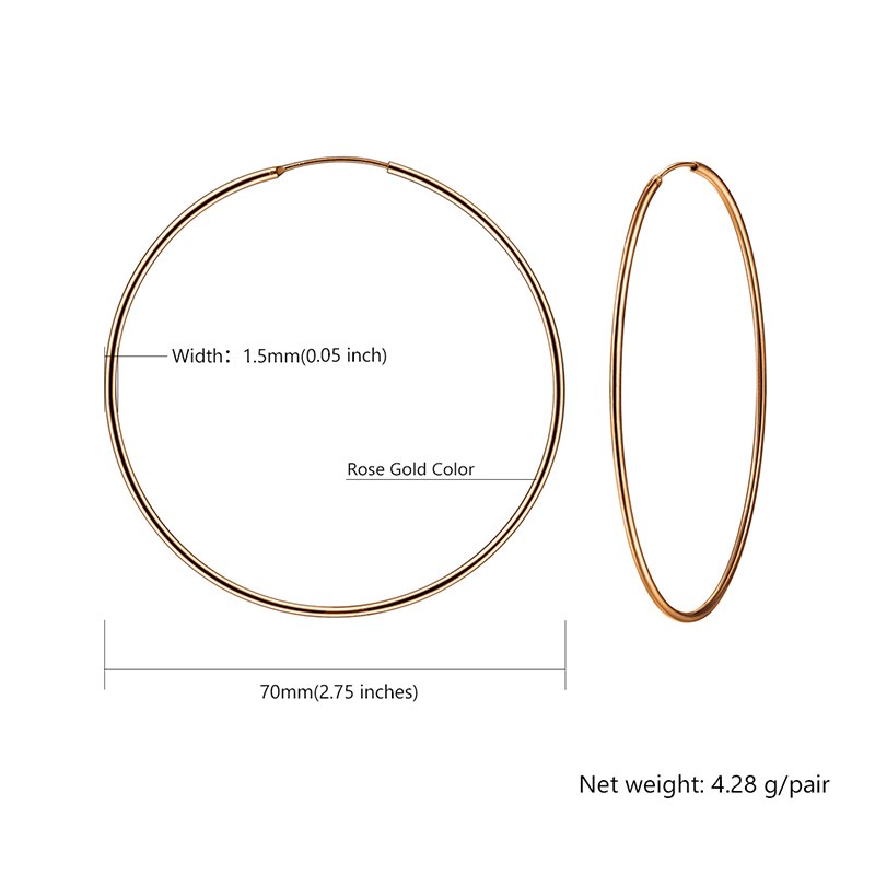 Silver Hoop Earrings For Women Girls Fine Minimalist Jewelry 925 Sterling Silver Earring Circle 5 Size SCE6115B