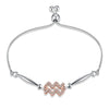 925 Sterling Silver 12 Constellation Sterling Silver Bracelet Aquarius Fashion Bracelets for Female Bracelets