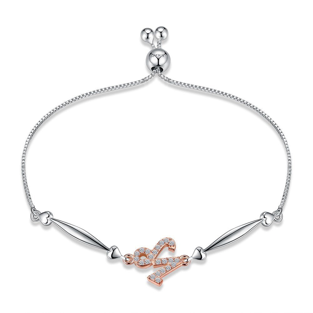 925 Sterling Silver 12 Constellation Sterling Silver Bracelet Capricorn Fashion Bracelets for Female Bracelets