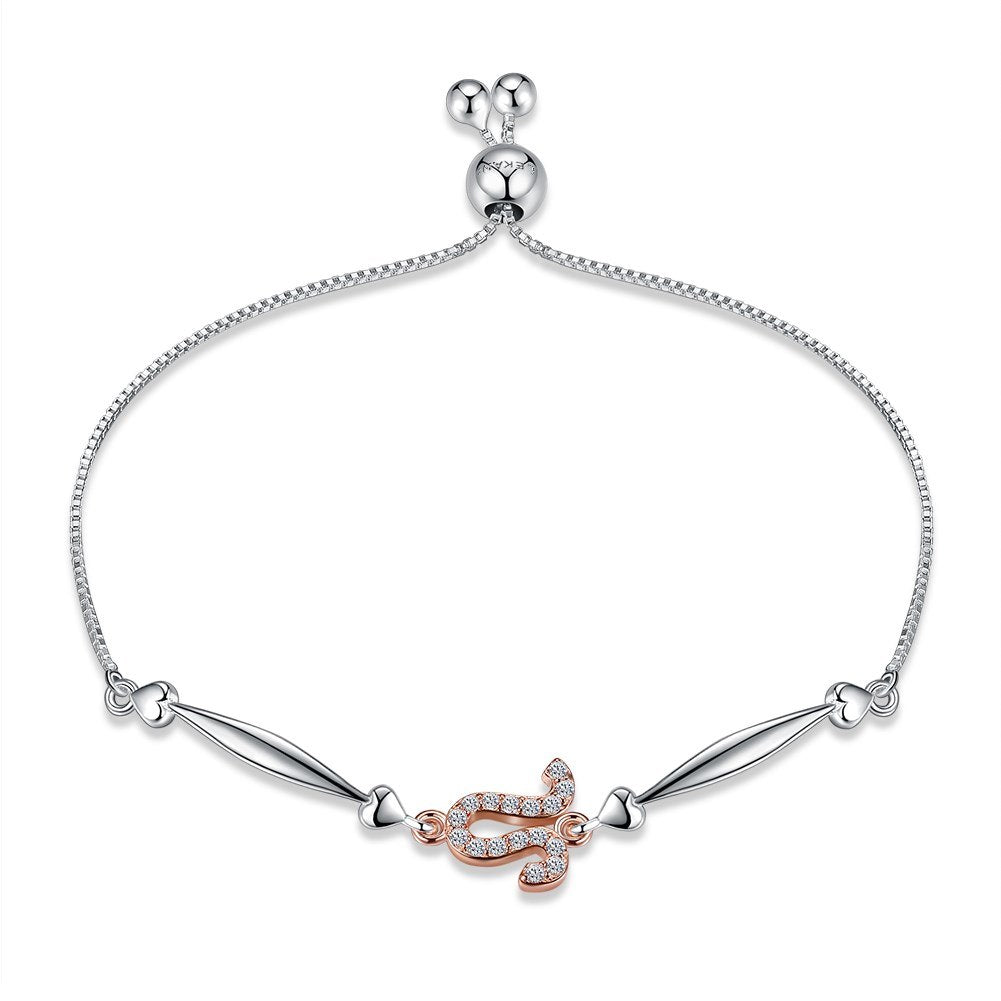 925 Sterling Silver 12 Constellation Sterling Silver Bracelet Leo Fashion Bracelets for Female Bracelets