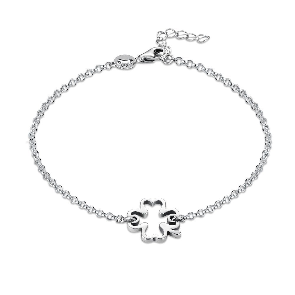 925 Sterling Silver Retro Style Flower Shape Classic Hollow Bracelets Wholesale for Women Fashionable Jewelry