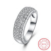 925 Sterling Silver Stylish Luxury Flat Ring Romantic Fine Jewelry Elegant Zircon Rings For Women Party Gift