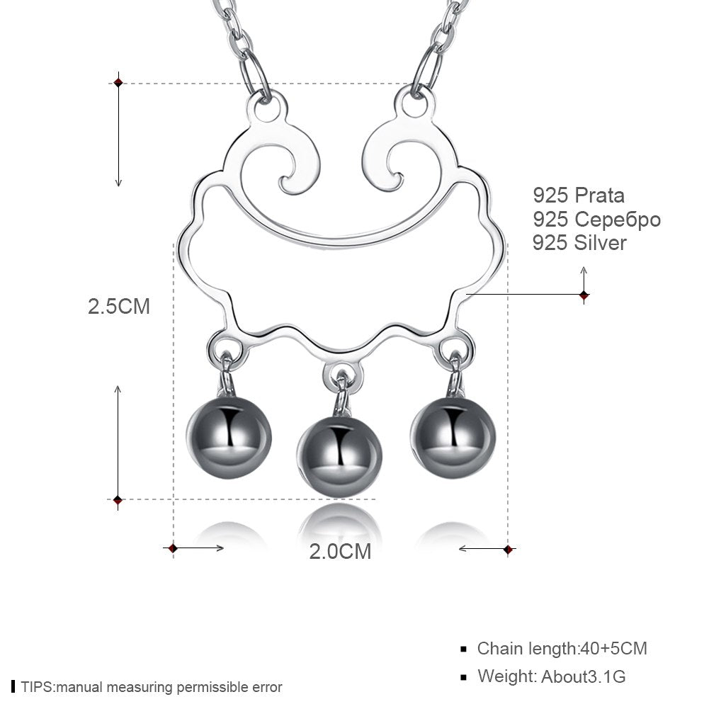 925 Sterling Silver Wishful Lock Pendant Necklace 2 Color Charm Women Fine Jewelry Gift Anniversary Wedding