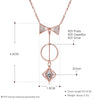 Chic Long Bow-knot Zircon Pendant Necklace 925 Sterling Silver Sweater Chains Necklace Brand Jewelry for Girls Women