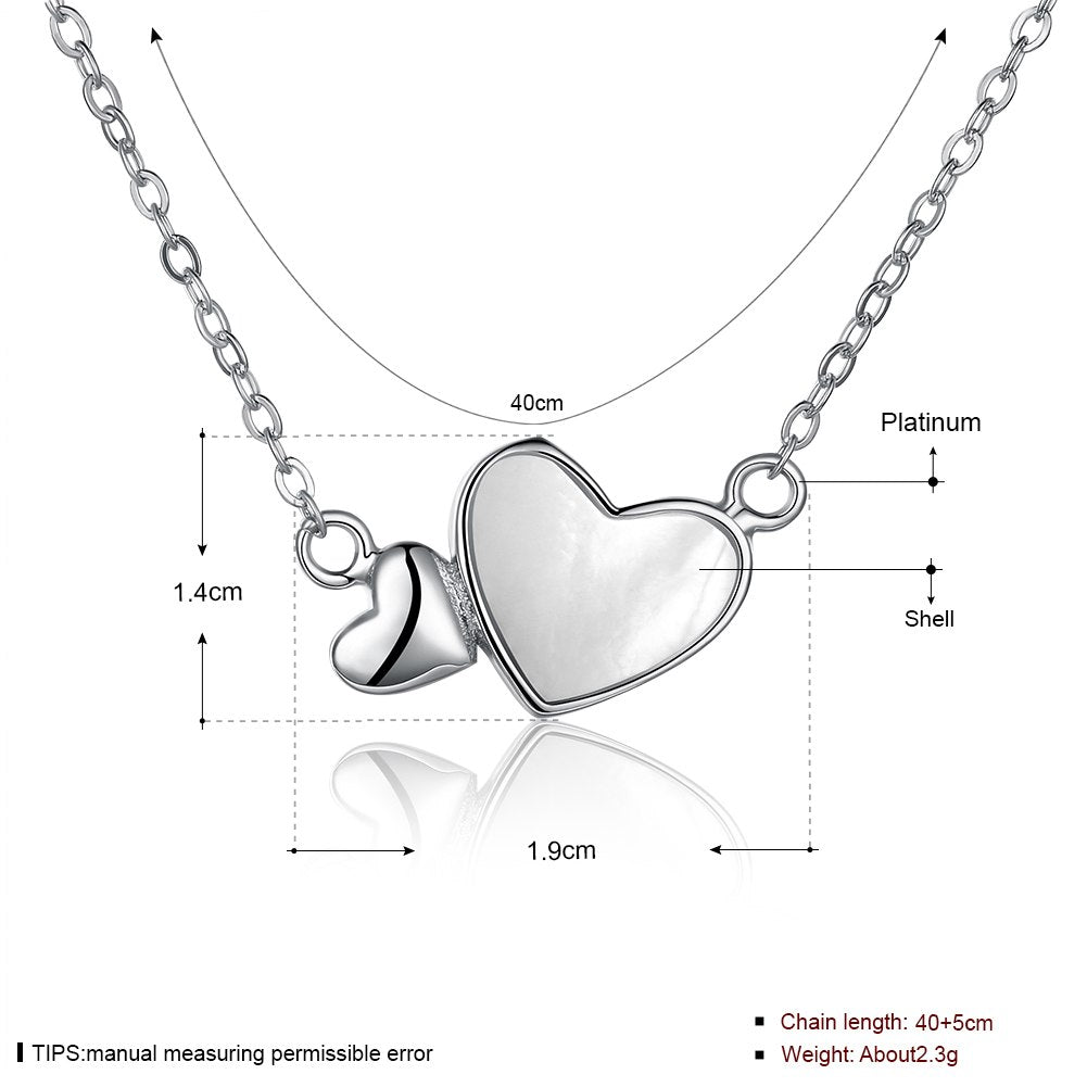 Double Heart Pendant Necklace 2020 New Design 925 Sterling Silver Gift for Women Fine Jewelry Party Accessories