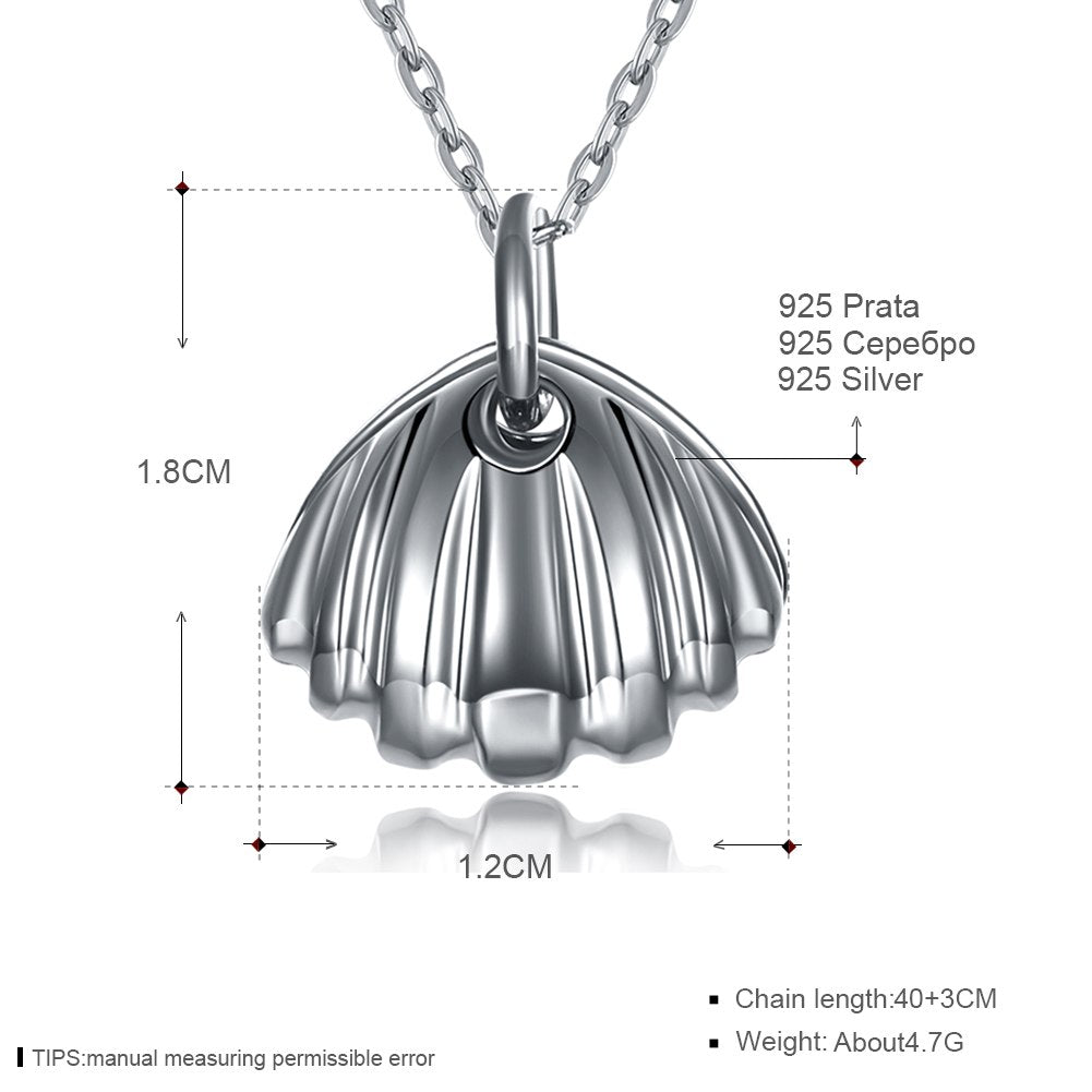 Lovely Shell Pendant Necklace 2020 New Design 925 Sterling Silver Gift for Child Women 2 Color Fine Jewelry Accessorie