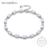 Luxury Zircon Chain Bracelet for Women Inl Charm Bracelet Bride Wedding Wholesale Jewelry 925 Sterling Silver