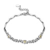 Pink Heart Cubic Zircon CZ Green Crystal Bracelet & Bangle Wings Chain Romantic Jewelry Lady Women 925 Sterling Silver